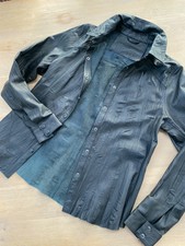 Echt Leder Hemd/Bluse, Jacke, tiefschwarz, crash, Denim Hunter, Gr. 40, wie neu!