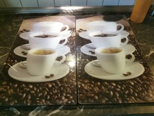 2x Herdabdeckung Herdabdeckplatten Ceranfeld Glas Motiv Kaffeetasse 