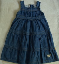 STEIFF Kleid Gr. 98 104 110 Tunika Fest Trägerkleid Jeans blau w neu blau Vollan