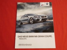 BMW M6 F06 Gran Coupe Preisliste Pricelist von 2013