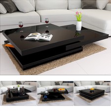 Couchtisch Wohnzimmertisch Sofatisch Hochglanz Schwarz Tisch Wohnzimmer Modern