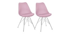 Homexperts Stuhl Ursel 2-er Set chrom/flieder Esszimmerstuhl Küchenstuhl