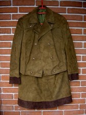 Lederjacke und Lederrock aus dunkelbraunem Wildleder f. Damen Gr.42 BWS Modell
