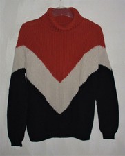 Eli & Moon  Damen  Rollkragenpulli / Pullover ~blau/beige/braun~  Gr. 40