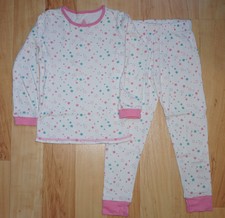 Pyjama Schlafanzug Gr. 104 110 weiß Sterne 100 % Baumwolle (Bio)