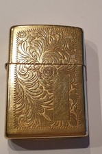 Zippo Messing Solid Brass venetian style Graviert Ornamente 