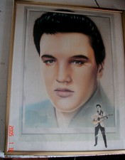 ELVIS PRESLEY BILD  KUNSTDRUCK DRUCK  in  RAHMEN UNTER GLAS 28x35 cm RETRO DEKO