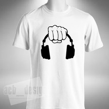 Hand halten Headphones Herren T-Shirt Music DJ Clubbing Deep House Old Skool Raver