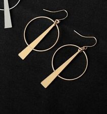 Runde auf Trend Glamour Fashion Gold Hoop Tropfen baumeln Ohrringe UK