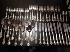 BMF Silberschild 47 Besteckteile versilbert 100er Auflage Barock Rokoko