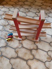 Holzkinderspielzeug Autorennbahn mit 3 Fahrzeugen