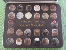 Blechdose für Schokolade / Pralinen 14,5 x 11 x 4,5 cm