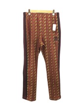 Needles X End. Piste Étroit Pantalon Cachemire Bordeaux Polyester TAILLE S Used