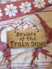 Vorsicht vor dem Zugführer Holz handgefertigtes Schild Weihnachten/Geburtstag Geschenk 