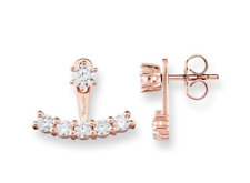 Original Thomas Sabo Sterlingsilber 925 rosévergoldete Ohrsteckerjacken