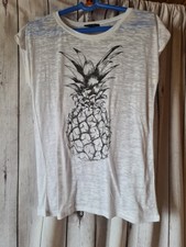 ⛵️schönes Tshirt Ananas leicht transparent weiss⚓️⚓️ Gr. M Amisu