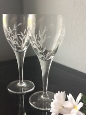 2x Schöne Weingläser Klar Becher Blätter Design Getränk Glaswaren Hoch Stiel 150ml