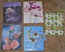 5 mittlere Geschenktüten Geschenktaschen Geschenkverpackung Blumen