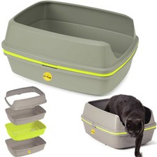 Katze grau Scoopless Streu Tray Large oder Jumbo Sichten WC Box High Sided XL