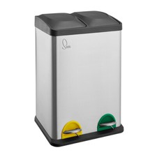 B-Ware Mülleimer 40L Treteimer Mülltrenner Abfalleimer Papierkorb Edelstahl 2x20