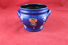 DDR Römhild Übertopf Blumentopf blau weiß 60er 70er Jahre wie neu