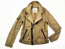 KHUJO Herren Militärjacke mit durchgehendem Reißverschluss, braune...