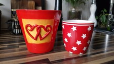 ☆ 2er Set rote Blumentöpfe für Weihnachten oder als Geschenk ☆