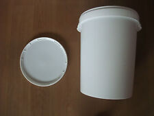 5 Stück 25 Liter Eimer mit Deckel und Kunststoffbügel lebensmittelecht, wie NEU