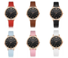 Damen Damen Armbanduhr Lederarmband Analog Casual Geschenk-UK Verkäufer