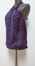 PEEK & CLOPPENBURG Bluse/Top FLAMINGO Damen Gr.S-M POLYESTER Blau/Rosa Gebraucht