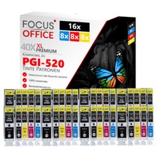 40 Druckerpatronen kompatibel für Canon PGI-520 CLI521 Pixma IP3600 IP4600 MP550