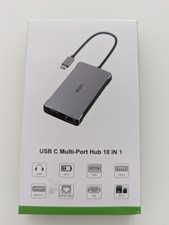 USB C Hub Multiport Adapter 10 in 1 Dockingstation Dual Monitor mit HDMI, VGA