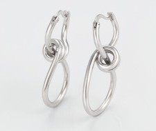 925 Sterling Silber gefüllt Damen Plain offen Knoten Creolen