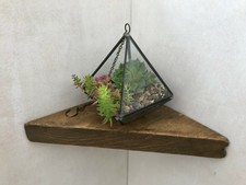 Reclaimed Upcycling rustikal Gerüst Board kleine Ecke Regal + Haltewinkel