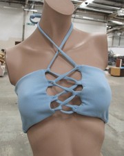 Splendid zaful hellblaue Bikinitop Crossover Neckholder Trägertop Sexy Top sz M