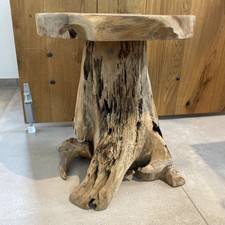 Couchtisch Wurzelholz Beistelltisch Massivholz Wohnzimmertisch Teakholz Ø 37cm