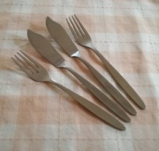 4 Amefa Fisch Messer & Gabeln VGC