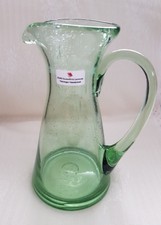 Alte Karaffe Krug Henkelkrug Elias Glashütte Lauscha Waldglas Goethe grün TOP