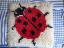 Marienkäfer geknüpfte Kissenauflage oder anderweitig verwendbar - Handarbeit 