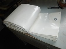 PVC Abdeckplane LKW Plane 5,20m x 3,15m ca. 650g/qm weiß mit Ösen B-Ware