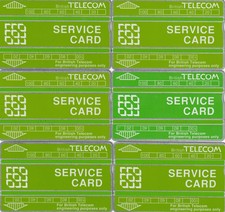 BT Telefonkarte, BTS004 6 x Servicekarten, gebraucht