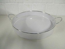 Deko 1 x Zink Tablett weiß Getränke Essen Obstschale Garten Wohnung Party