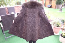 Luxus Persianer Pelzmantel mit Silberfuchskragen Gr.ca.36/38 Top Zustand 