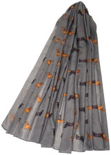 Dackelschal Damen grau Wurst Hundehalst schwarz braun Hunde leichter Schal