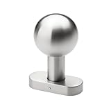 Aqbau® Türknauf drehbar, Kugel auf ovalrosette, Türknopf edelstahl, Knopfdrücker, Drehknauf tür, Kugelknopf Silber für Außen- & Innenbereich Türbeschlag