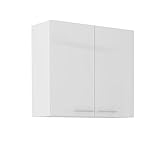 Küche Hängeschrank 80 Lara Weiß Hochglanz Küchenzeile Küchenblock