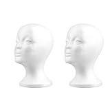 Lpoppcx 2 Stück Styroporkopf, Mannequin Styropor Schaums Kopf Modell, Perückenkopf,Schaufensterpuppe Weiblich Styropor Kopf, Für Mützen, Kopfhörer, Haarzubehör Und Perücken