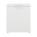 Beko HSM14550 Gefriertruhe, Kühltruhe, 148 l Nutzvolumen, 1 Gefriergutkorb, Temperaturalarm, abschließbar, LED-Anzeigesystem, Innenbeleuchtung, 39 db(A), in unbeheizten Räumen nutzbar, Weiß