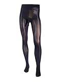 inhzoy Herren Strumpfhose Mit Beutel/Penishülle Männer Transparent Glanz Leggings Mit Fuss Pantyhose Erotische Wäsche Hosen Tights Schwarz_A XL