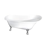 LAVITA Freistehende Badewanne RETRO 1700 Acryl 170x70x77 cm Nostalgie Badewannen Oval Form Stilisierte Acryl-Wanne Freistehend 2 Personen Weiß Glanz Verchromte Wannenfüße Antik